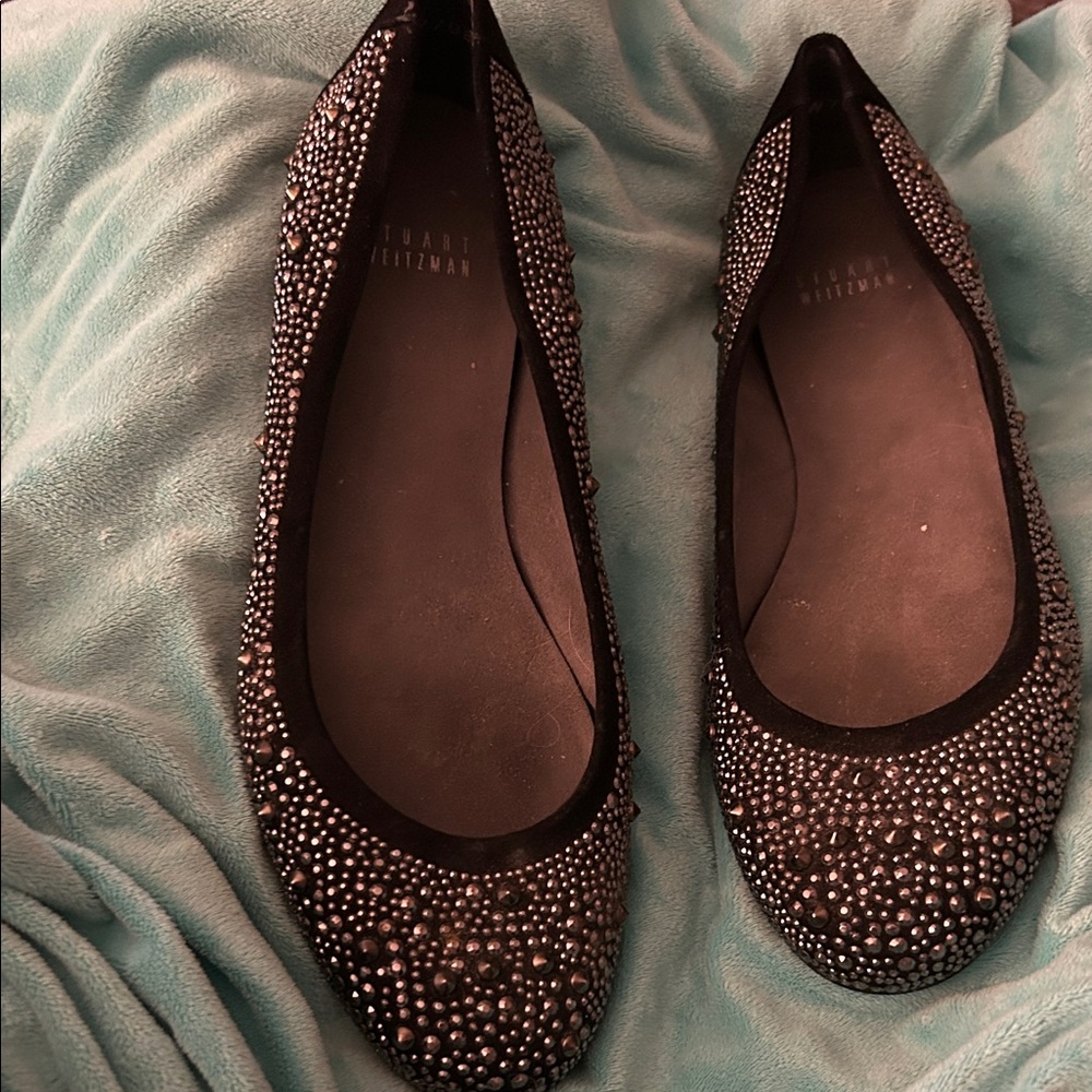 Party/posh casual, Stuart Weitzman flats offer comfort plus high style.